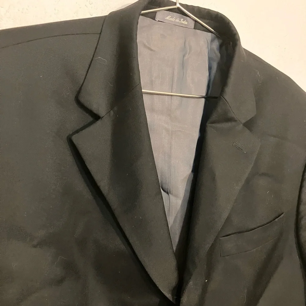 Oscar De La Renta Smartsuit Black silk men’s suit jacket 48R
